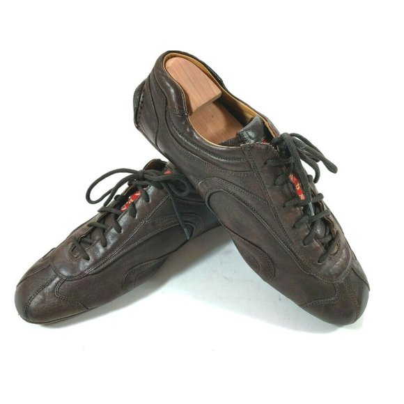 Authentic 4E1165 Prada Brown Leather Drivers Sz 11 - Picture 2 of 12